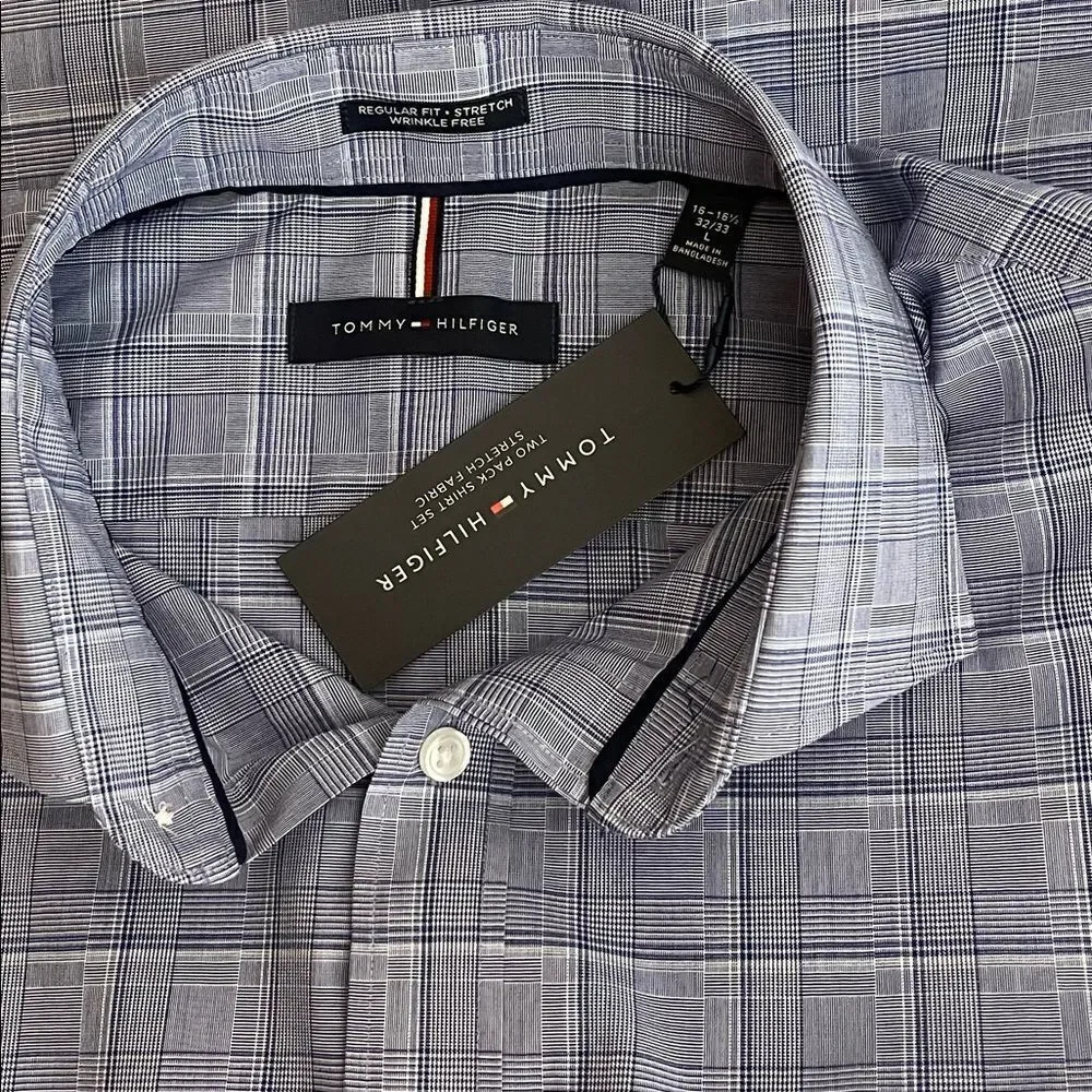 𝅺Tommy Hilfiger | Plaid Button Front Shirt Long Sleeve Regular Fit Wrinkle Free - Picture 6 of 9
